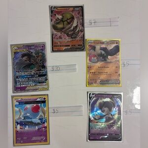 Pokemon Trading Cards - Red, Orange, Blue, Purple, Black